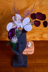 beautiful arrangement of artificial flowers for decoration