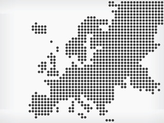 Fototapeta na wymiar European Region Map Pixel Dots Continent Vector Infographic Element