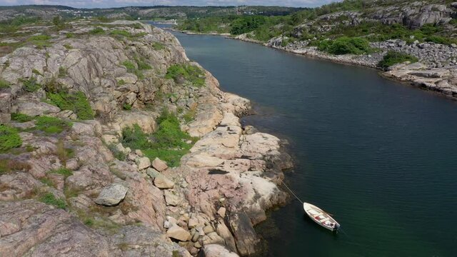 Aerial view of a typical west coast landscape in Sweden