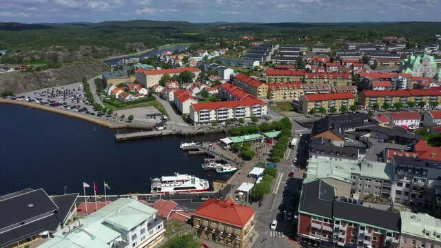 Aerial view of the city Stromstad, Sweden