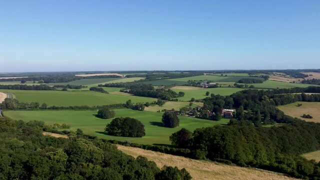Stunning 4K drone footage of the Chartham Downs in Kent, England