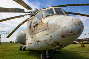 Mi-26 is a heavy multipurpose transport helicopter. A helicopter on display at the Sakharov Technical Park in Tolyatti