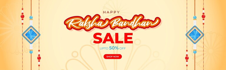 Vector illustration for Indian festival Raksha Bandhan sale banner