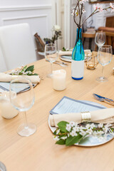 Table laid out ready for private dinner