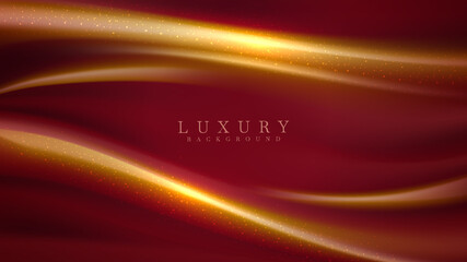 3d style luxury abstract background, gold alternate red, cover design modern concept. vector illustration.