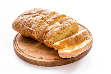 Close up of whole grain bread on cuttin board
