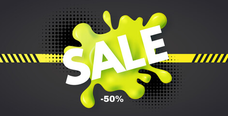 Splash sale. Super offer funny banner with colod splash.