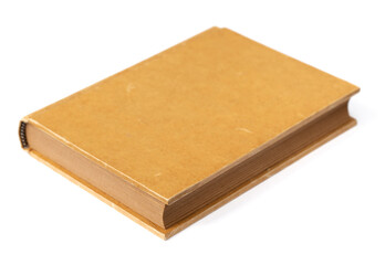 One kraft notebook isolated on white background