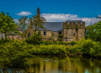 Fototapeta na wymiar St. Illtyds Church and Priory, Caldey Island, Pembrokeshire, Wales, UK