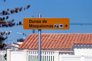 Fototapeta premium Road sign in Maspalomas