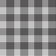 Black and White Asymmetric Plaid textured Seamless Pattern