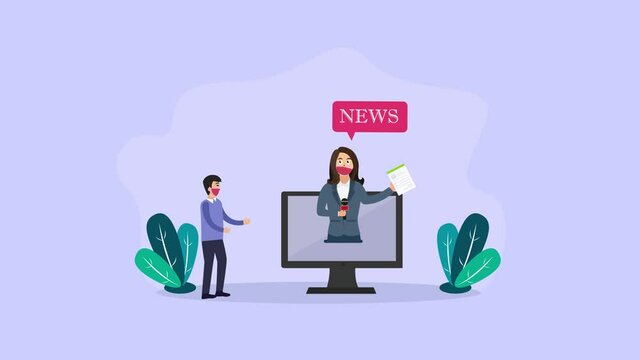 Man watch breaking news for prevent misinformation