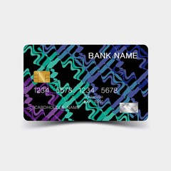 Colour credit card desing. And inspiration from abstract. On white background. 