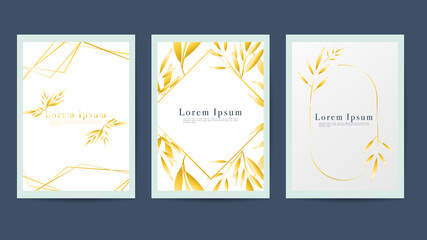 Expensive and luxurious gold leaf pattern template. Used to decorate cards or posters., illustration Vector EPS 10