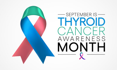 Thyroid Cancer awareness month is observed every year in September, it occurs when cells in thyroid undergo genetic changes. The mutations allow the cells to grow and multiply rapidly. Vector art