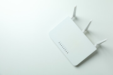 Wi-Fi router with external antennas on white background