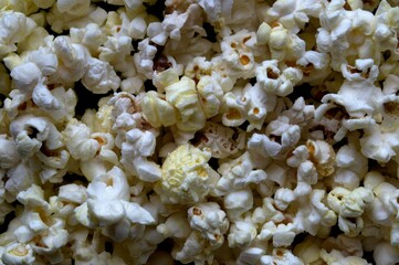 White popcorn texture. Corn. Food