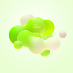 Gradient background with green organic shapes cluster.