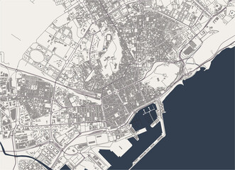 Fototapeta na wymiar map of the city of Alicante, Spain