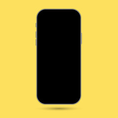 Smartphone blank screen,black phone mockup. Template for infographics or presentation UI design interface.Vector