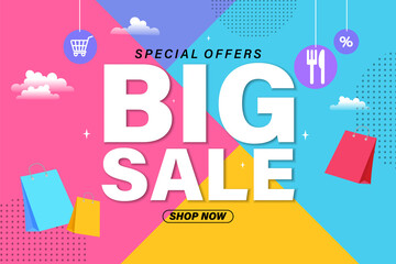 sale poster with bags