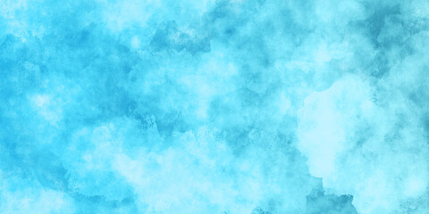 青色、水色の水彩の筆の跡、背景素材、テクスチャ