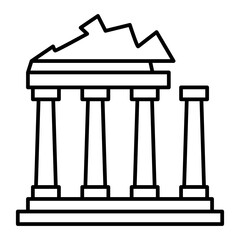 Vector Apollo Temple Outline Icon Design