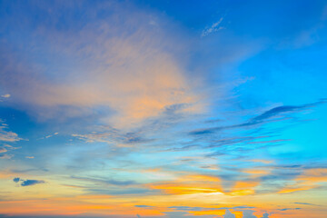 Sunset light in evening