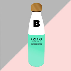 bottle mockup with colorful background. illustration of bottle. vector bottle mockup design. template design of package mockup.