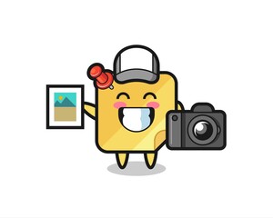 Character Illustration of sticky note as a photographer