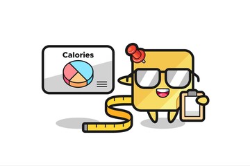 Illustration of sticky note mascot as a dietitian