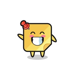 sticky note cartoon character doing wave hand gesture