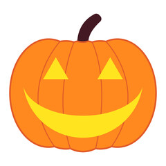 Halloween colorful pampkin logo.Color pumpkin icon on white background. Vector pumpkin illustration. Simple illlustration of halloween pumpkin.