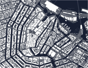 map of the city of Amsterdam, Netherlands