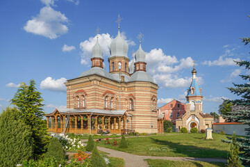 The Orthodox Church of The Holy Spirit and men’s monastery in Jekabpils, Latvia. Byzantine style.