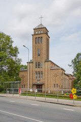 Fototapeta na wymiar Aknistes Catholic Church in Akniste, Latvia. 