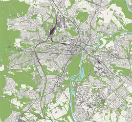 map of the city of of Kassel, Germany