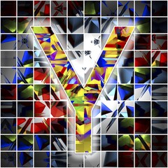 Monogram Y with kaleidoscope pattern