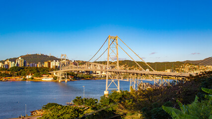 bridge over the river of Florianópolis Island and Hercílio Luz Bridge, Santa Catarina, Brazil, florianopolis