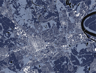map of the city of Krefeld, Germany