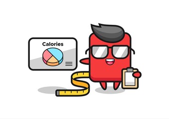 Illustration of red card mascot as a dietitian