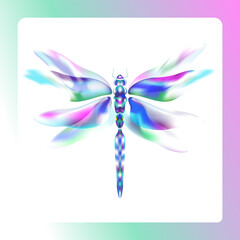 Obraz na płótnie Canvas Abstract screen banner with a dragonfly. Cover for social media, splash for website. Modern design of covers, printing on t-shirts.