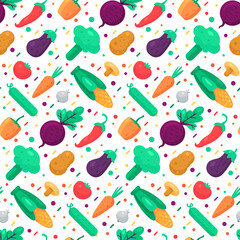 Organic vegetables food seamless pattern vector