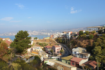 View from a house on a hill in Valparaíso, Chile
