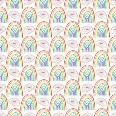 Cute rainbow pattern. Childish minimalist background. Repeating pattern for nursery textile design