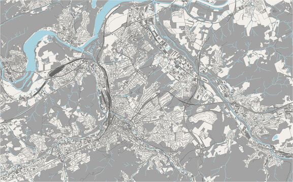 map of the city of Hagen, Germany