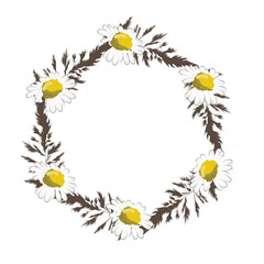 Fototapeta premium A colored wreath of ears and bluegrass.