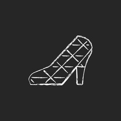 High heel wedding church chalk white icon on dark background. Unusual things. Taiwanese extraordinary architecture. Taiwan tourists attraction. Isolated vector chalkboard illustration on black