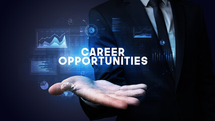 Hand of Businessman holding motivational message