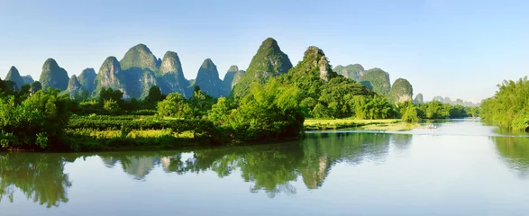 Deurstickers Guilin 山峰 湖 风景 大自然 桂林 山水